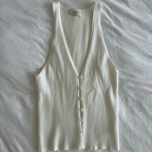 Wilfred Aritzia ribbed white tank size m